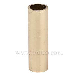 BRASS PLATED SPACER 43.5MM LONG 10mm CLEAR BORE TO FIT OVER M10x1 ALLTHREAD