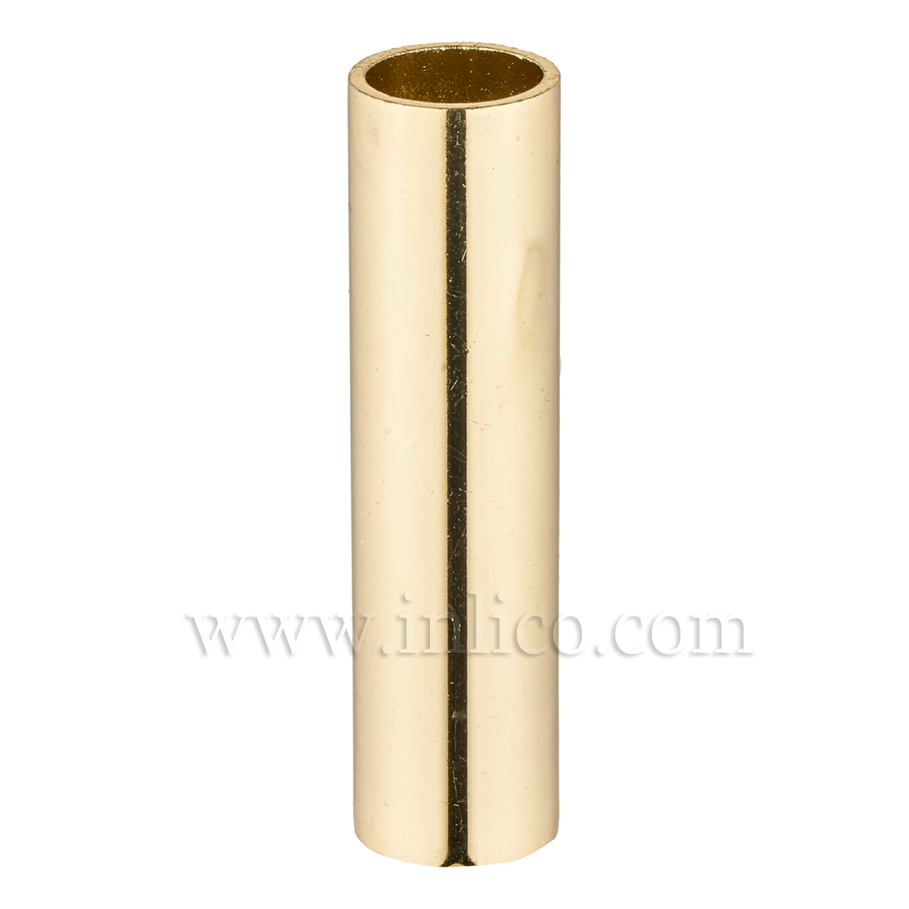 RAW BRASS SPACER 65MM LONG 1/2" OD 10mm CLEAR BORE
